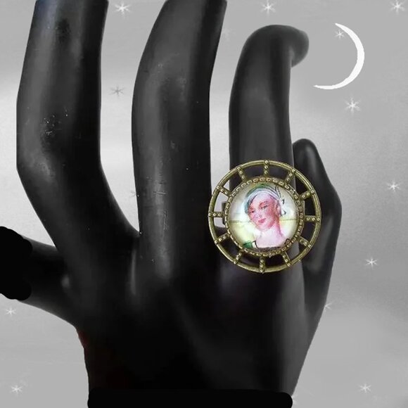 Tiny Flapper Face Ring is One of a Kind - 1932 - Picture 1 of 8